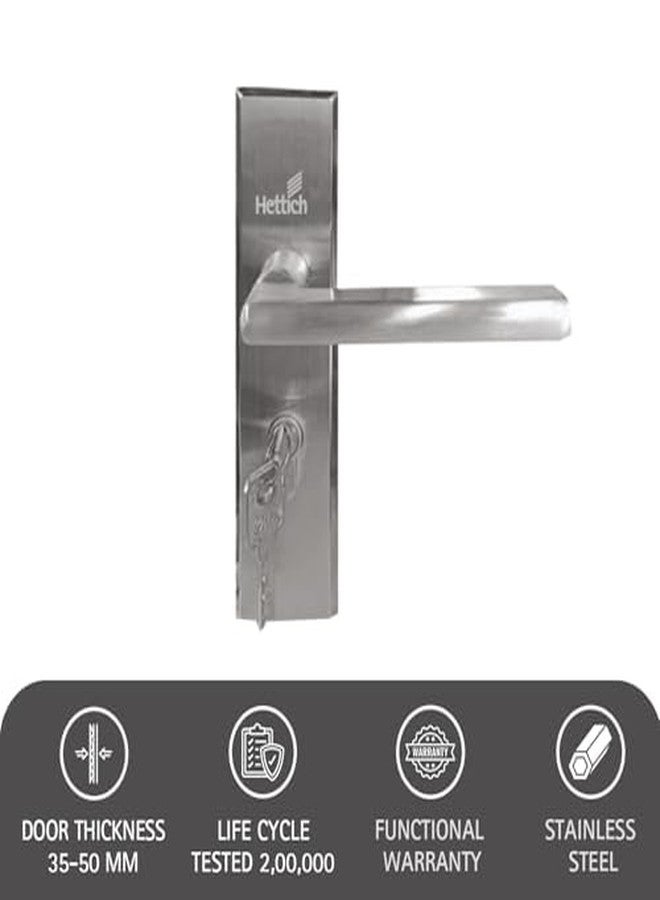 هيتيش قفل أمان للباب الرئيسي Hettich ProLock Combo Lever (قابل للتحريك من الجانبين) مع 3 مفاتيح نحاسية للمنزل والمكتب والفندق | تشطيب من الفولاذ المقاوم للصدأ المصقول | ضمان 5 سنوات - Image 4